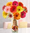 Personalized Vase with Gerbera Daisies