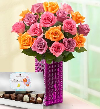 Sorbet Roses for Mom, 18 Stems