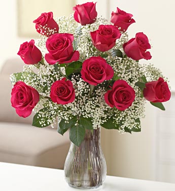 One Dozen Long Stem Pink Roses