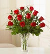 /one dozen roses in lenox vase