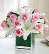 Modern Embrace? Pink Rose & Lily Cube