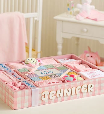 Girls Gift Sets on Personalized New Baby Girl First Year Gift Set