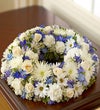 Cremation Wreath - Blue and White