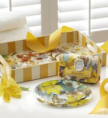 Narcissus Vanity Tray, Soap Dish and Soap Set