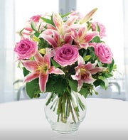 Pink Roses and Lilies