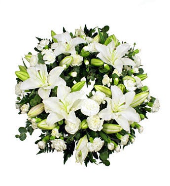 White Lily Wreath for Sympathy