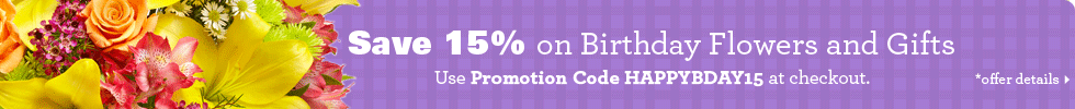 Save 15% on Flowers & Gifts