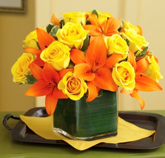 Fall Rose and Lily Bouquet