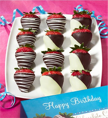 Happy Birthday Chocolate Dipped Strawberries